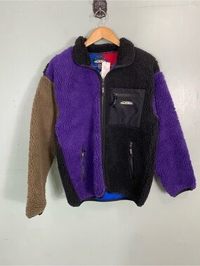 Manastash Fleece Faux Sherpa Jacket Colorblock Small